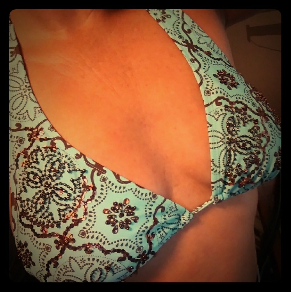 Blue bikini top